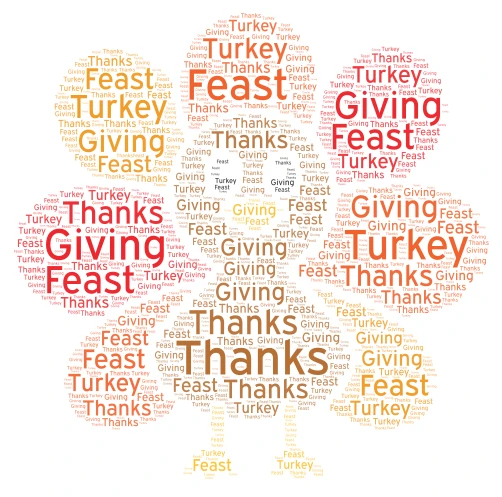 Thanksgiving word cloud art