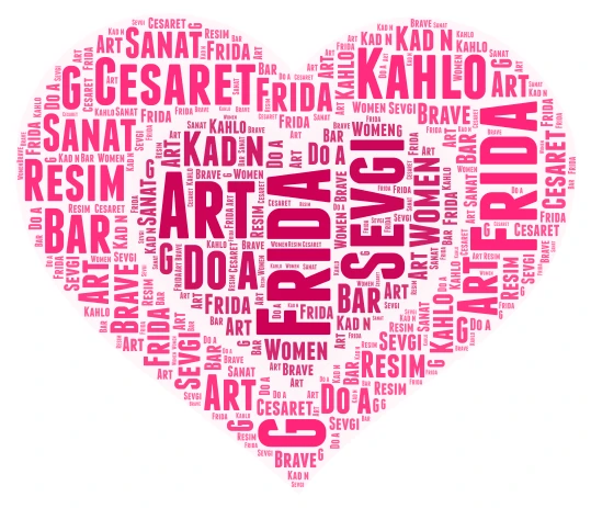 frida kelime bulutu word cloud art