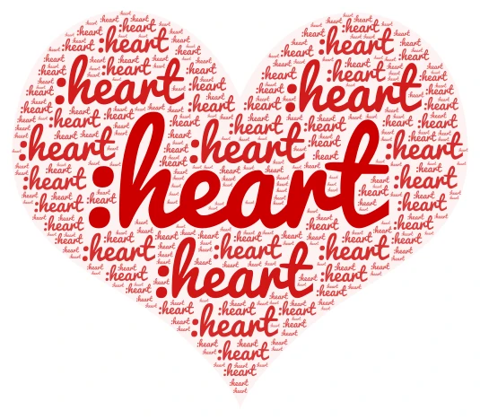 :heart word cloud art