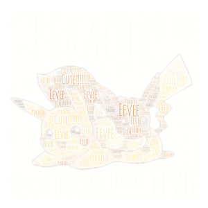  Cute Eevee and Pikachu！！！！ word cloud art