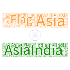 India Flag word cloud art