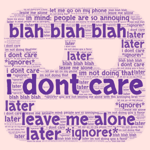 quotes for I don't care word cloud art