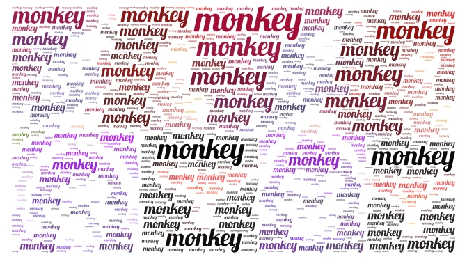 monkey land word cloud art