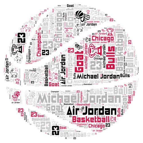 Michael Jordan word cloud art