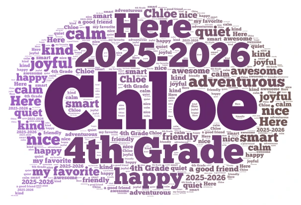 Chloe word cloud art