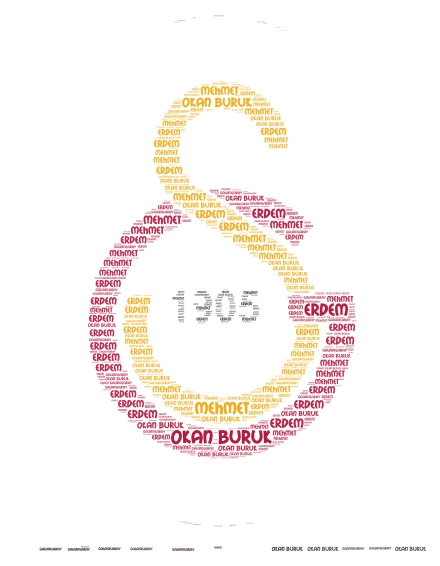 Erdem ve Mehmet word cloud art