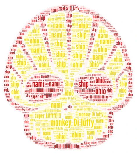 ONe piece word cloud art