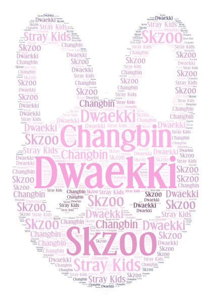 Dwaekki Skzoo word cloud art