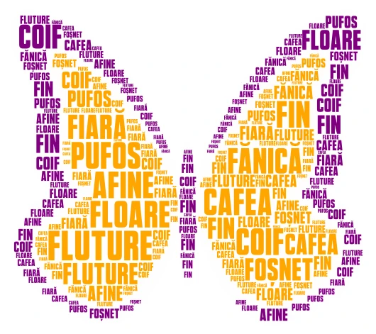 Fluture word cloud art