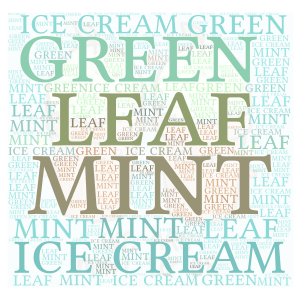 Mint green word cloud art