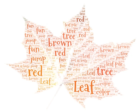 Fall word cloud art