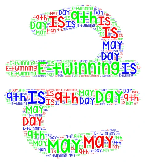 MAY 9TH IS E-TWINNING DAY word cloud art