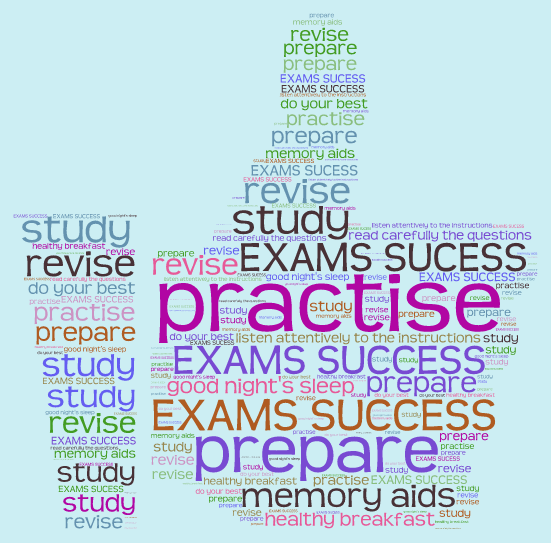 Tips for Exams Success word cloud art