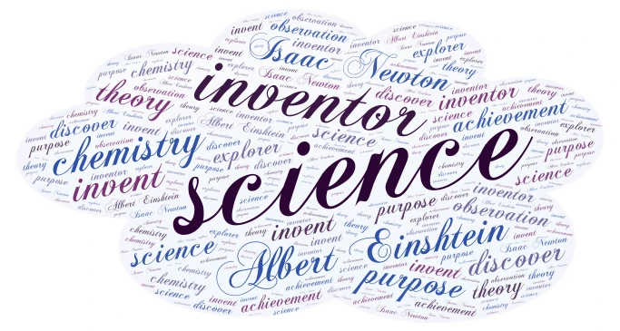 science word cloud art