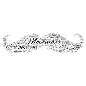 Movember word cloud art