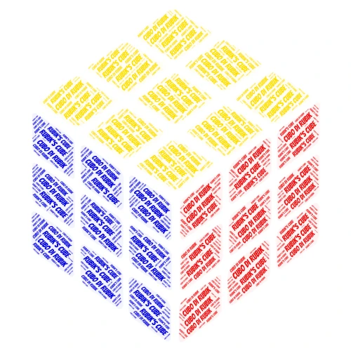 Rubik's cube word cloud art