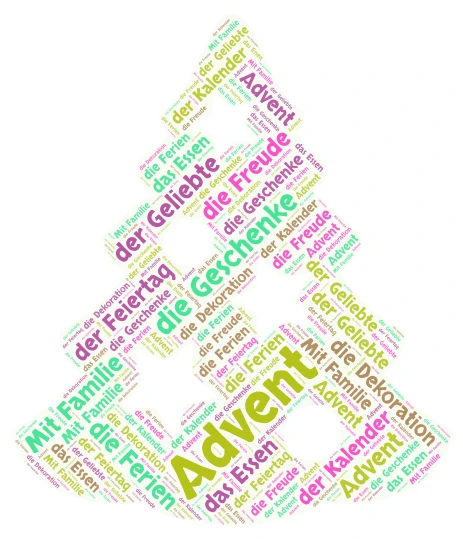 Advent word cloud art
