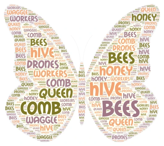 Bees word cloud art