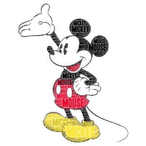 Mickey Mouse  word cloud art