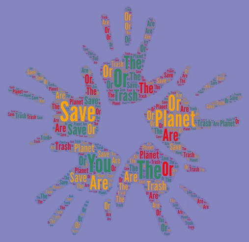 Save The Planet word cloud art