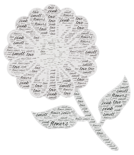 Flowers word cloud art