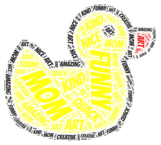 Duck word cloud art