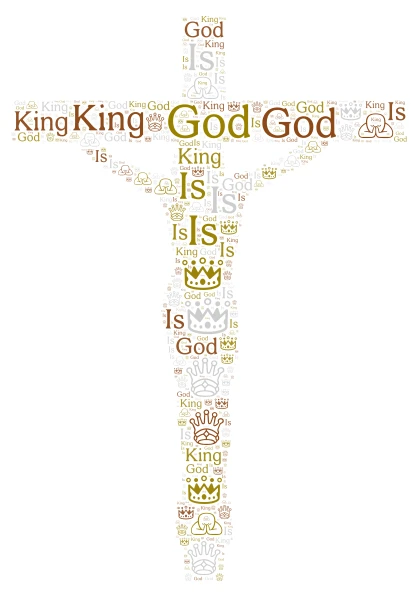 God is King word cloud art