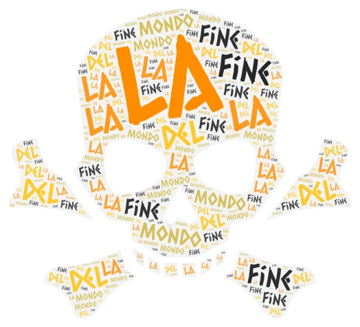 La fine del mondo word cloud art