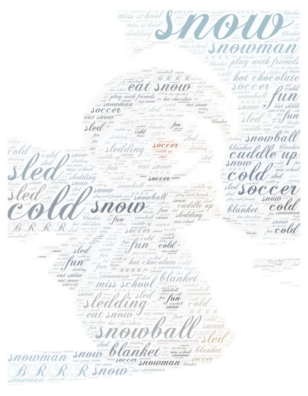Winter word cloud art