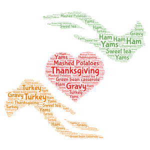 Thanksgiving word cloud art