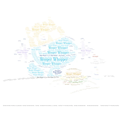 Wooper Whopper word cloud art