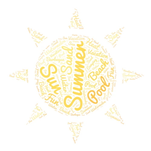 Summer!!! word cloud art