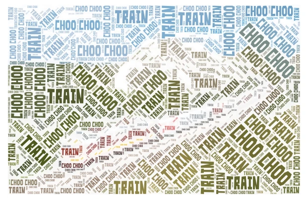 Choo Choo word cloud art