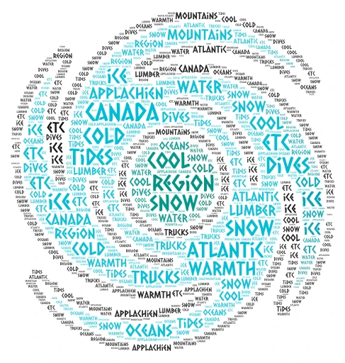 Atlantic Region word cloud art