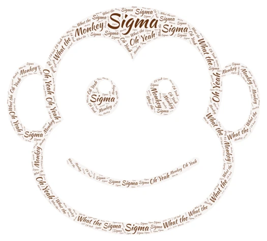 Sigma Monkey word cloud art