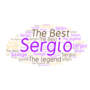 How great Sergio is. word cloud art