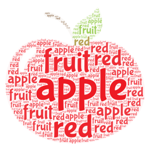 red apple fruit word cloud art