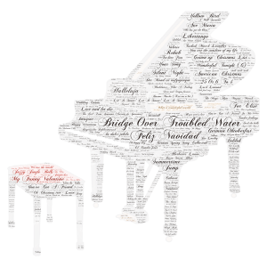 Sheet Music for Piano word cloud art