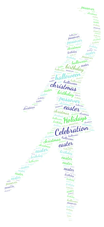 Holidays word cloud art