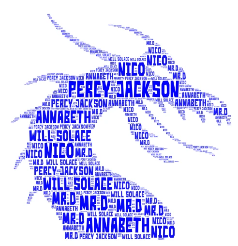 Percy jackson word cloud art