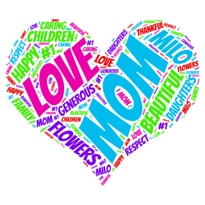 Mother's Day Heart word cloud art