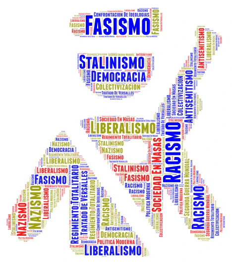 Ideologies and Conflicts word cloud art