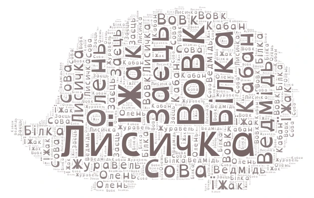 Хто живе у лісі? word cloud art