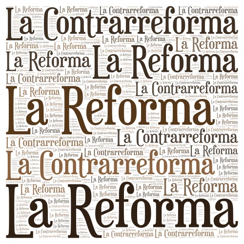 La Reforma Y La Contrarreforma word cloud art