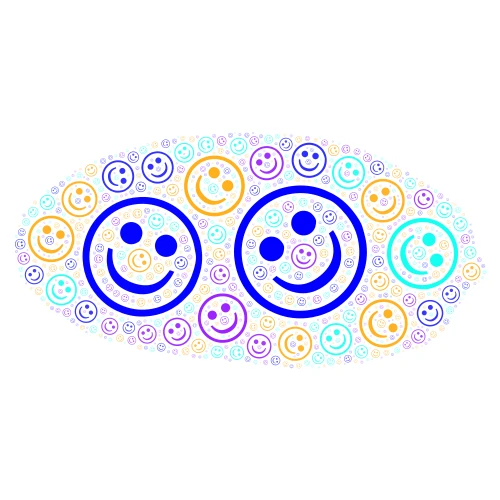 All the smiles :) word cloud art