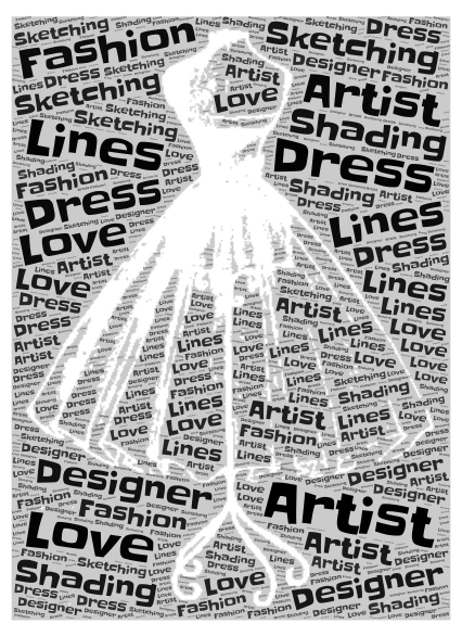 Fashion Designer word cloud art