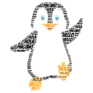 Pingüino word cloud art