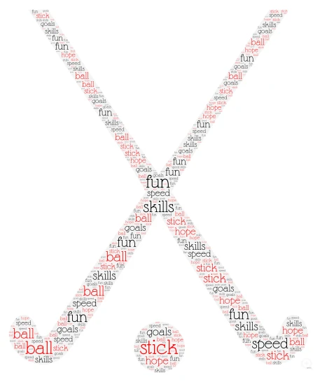 field hockey word cloud art