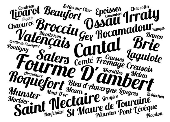 Fromages word cloud art