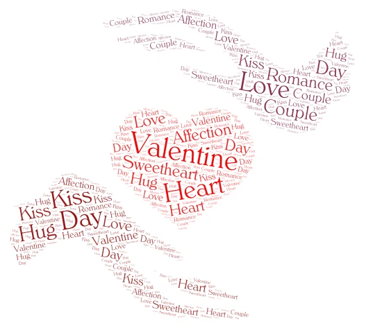 Valentine's Day word cloud art